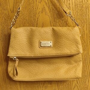 Nine West Mustard Yellow Fold-Over Crossbody Bag